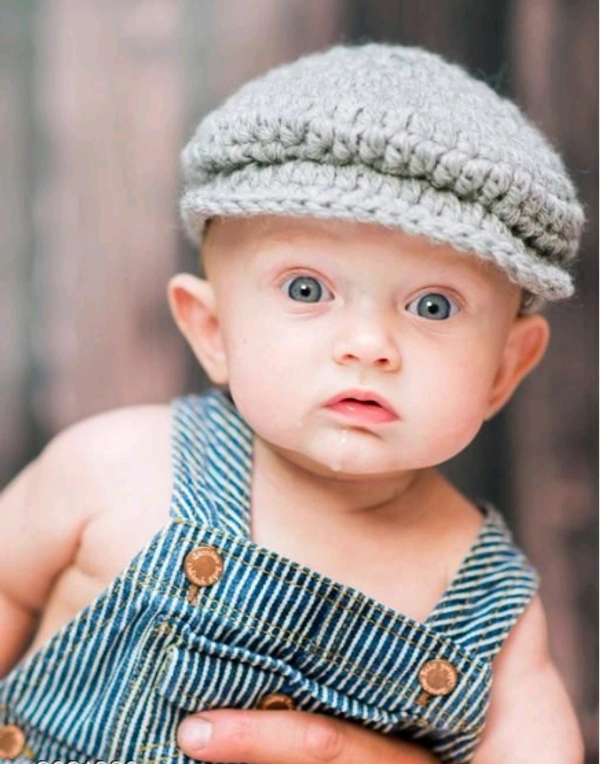 White Color Woolen Kids Cap - 12-18 Months